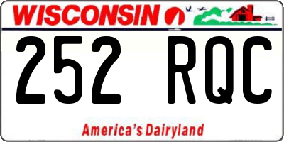 WI license plate 252RQC