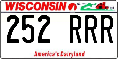 WI license plate 252RRR