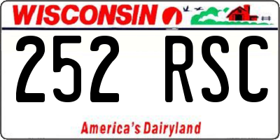 WI license plate 252RSC