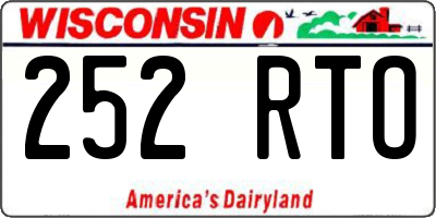 WI license plate 252RTO