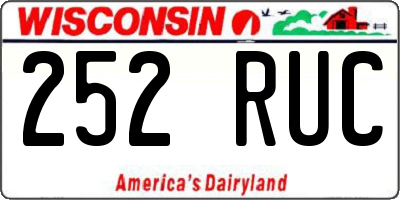 WI license plate 252RUC
