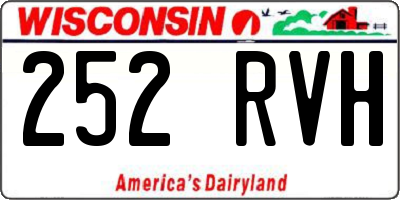 WI license plate 252RVH