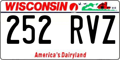 WI license plate 252RVZ