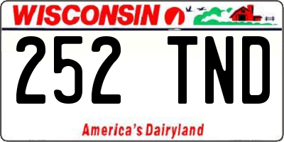 WI license plate 252TND