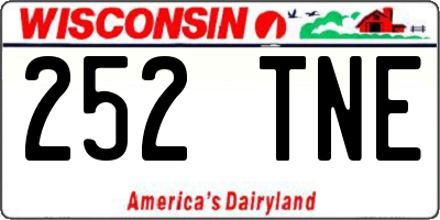 WI license plate 252TNE