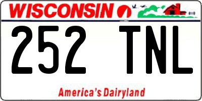 WI license plate 252TNL