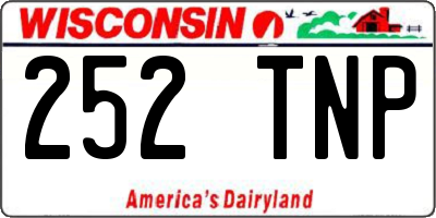 WI license plate 252TNP