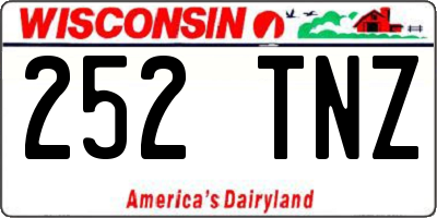 WI license plate 252TNZ