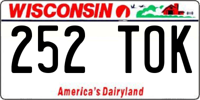 WI license plate 252TOK
