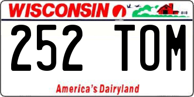 WI license plate 252TOM