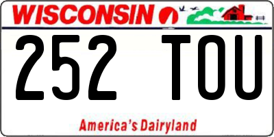 WI license plate 252TOU