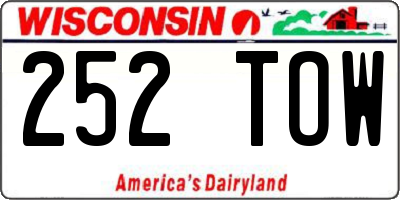 WI license plate 252TOW