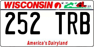 WI license plate 252TRB