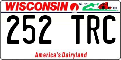 WI license plate 252TRC