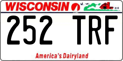 WI license plate 252TRF