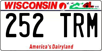 WI license plate 252TRM