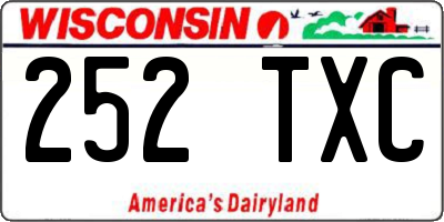 WI license plate 252TXC