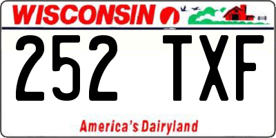 WI license plate 252TXF