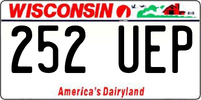 WI license plate 252UEP