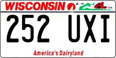 WI license plate 252UXI