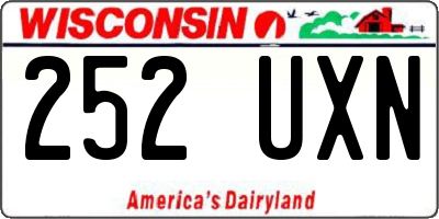 WI license plate 252UXN