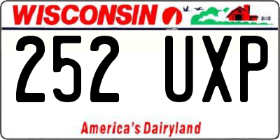 WI license plate 252UXP