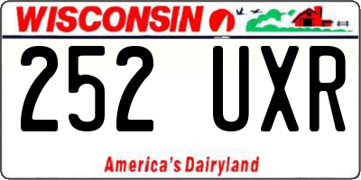 WI license plate 252UXR