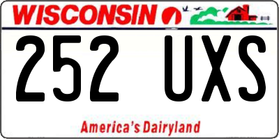 WI license plate 252UXS