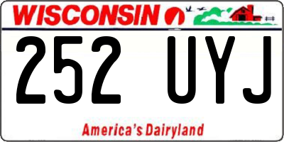 WI license plate 252UYJ