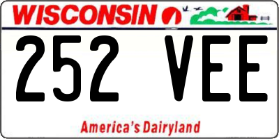 WI license plate 252VEE
