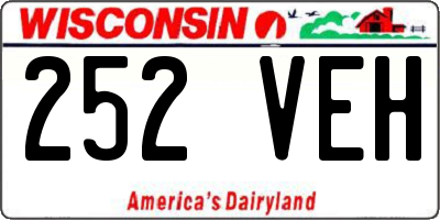 WI license plate 252VEH