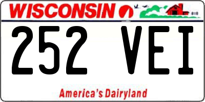 WI license plate 252VEI