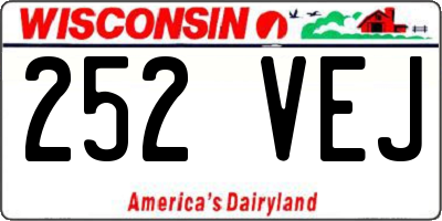 WI license plate 252VEJ