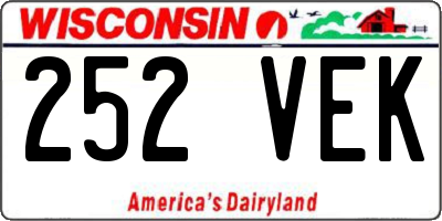WI license plate 252VEK
