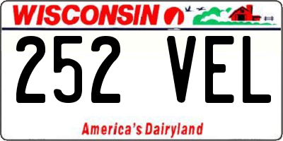 WI license plate 252VEL
