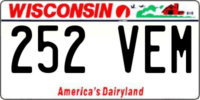 WI license plate 252VEM