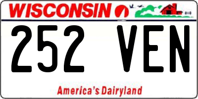 WI license plate 252VEN