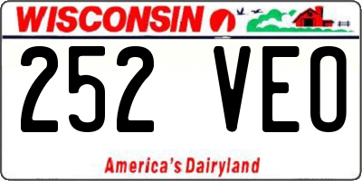 WI license plate 252VEO