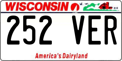 WI license plate 252VER