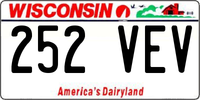 WI license plate 252VEV