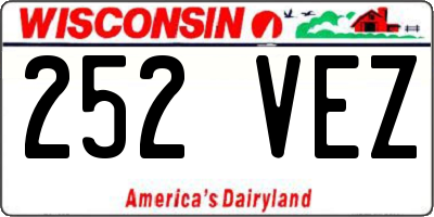 WI license plate 252VEZ