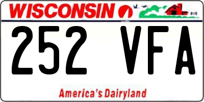 WI license plate 252VFA