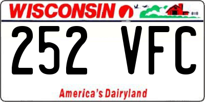 WI license plate 252VFC