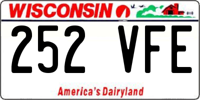 WI license plate 252VFE