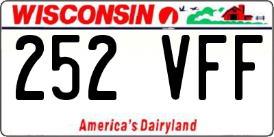 WI license plate 252VFF