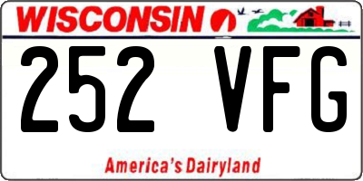 WI license plate 252VFG