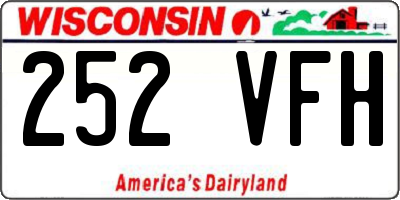 WI license plate 252VFH