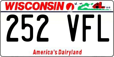 WI license plate 252VFL