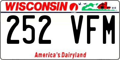 WI license plate 252VFM