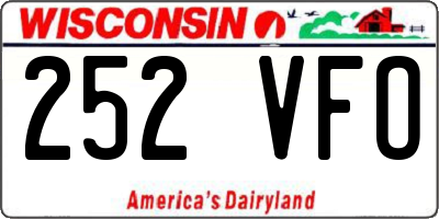 WI license plate 252VFO